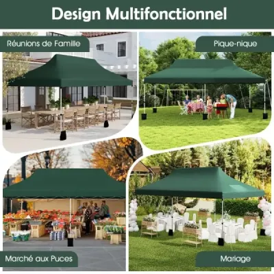 300 x 600 cm pop-up stan se skládacím baldachýnem skládací stan pro akce s taškou na přenášení zelený