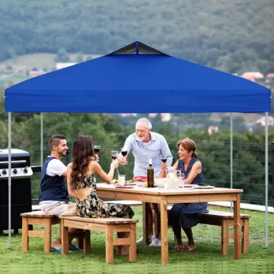 Skládací pavilon 3 x 3 m, vodotěsný, UV ochrana 50+, párty stan, skládací stan, zahradní pavilon, modrý