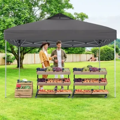 Pavilon 3x3m skládací pavilon vodotěsný stabilní UV ochrana 50+ párty stan skládací stan šedý