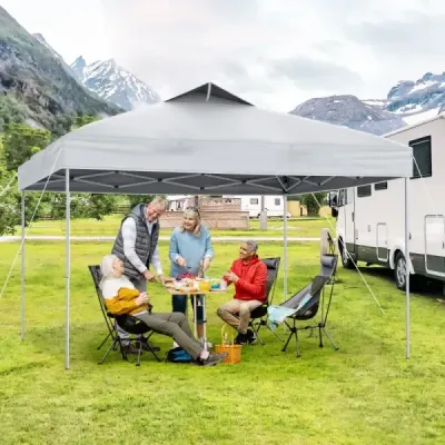Pavilon 3x3m skládací pavilon vodotěsný stabilní UV ochrana 50+ párty stan skládací stan bílý