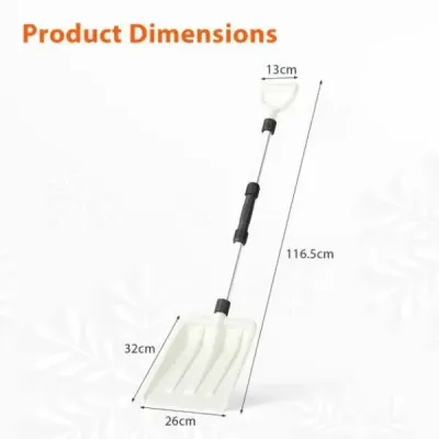 Hrablo na sníh 26 cm široké Lehké hrablo na sníh s ergonomickou rukojetí a robustní hliníkovou násadou Bílá barva