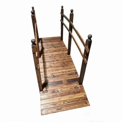 Zahradní most z jedlového dřeva, klenutý most se zábradlím, odolný proti povětrnostním vlivům, nosnost 500 kg, 230 x 73 x 108 cm