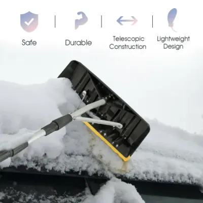 Hliníkové střešní hrablo Safstar 6,4 m Dlouhé střešní hrablo s 39 cm velkou lopatou