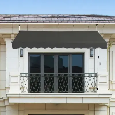 Markýza Svěrná markýza Ochrana proti slunečnímu záření Odolná proti UV záření Výškově nastavitelná Vodoodpudivá 300 x 120 cm Šedá