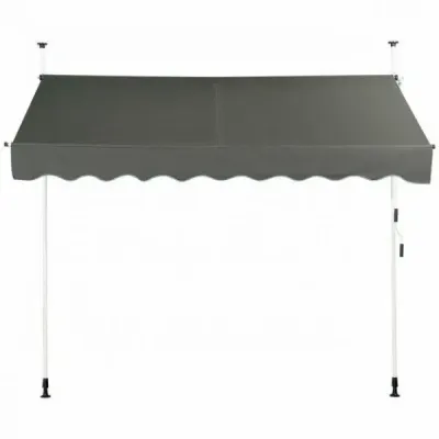 Svěrná markýza Balkonová markýza výškově nastavitelná Markýza s ruční klikou Ochrana proti slunci 250 x 120 cm Šedá barva