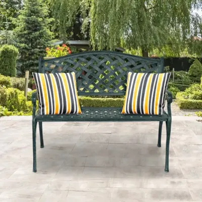 Zahradní lavička Hliníková lavička s područkami Lavička 103 x 55 x 82 cm Antique green