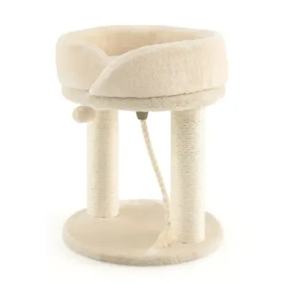 Škrábadlo pro kočky s měkkým sedadlem Sisal Tower pro kočky Béžová