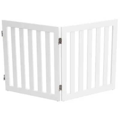 Zábrana Dogs 60 cm vysoká bezpečnostní zábrana Dřevo skládací 2 panely bílá