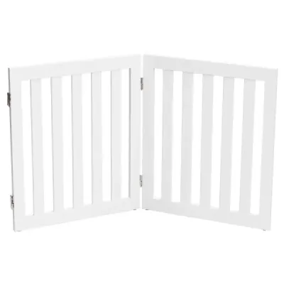 Zábrana Dogs 60 cm vysoká bezpečnostní zábrana Dřevo skládací 2 panely bílá