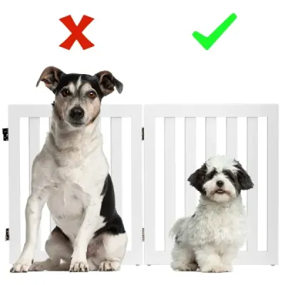 Zábrana Dogs 60 cm vysoká bezpečnostní zábrana Dřevo skládací 2 panely bílá