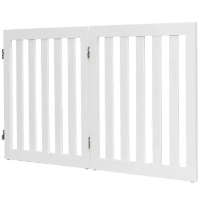 Zábrana Dogs 60 cm vysoká bezpečnostní zábrana Dřevo skládací 2 panely bílá