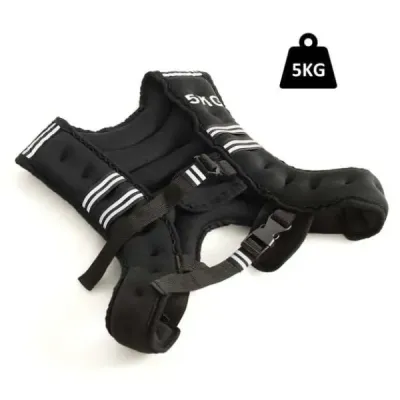Vesta o hmotnosti 5 kg sportovní vesta s reflexními prvky a nastavovacími popruhy černá