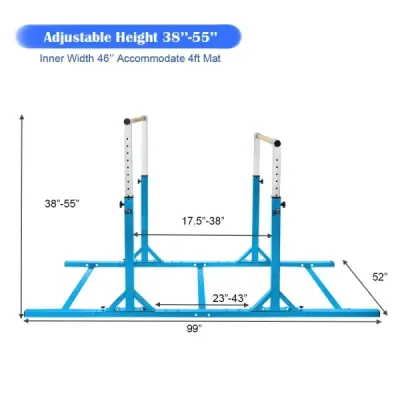 Gymnastické tyče hrazdy gymnastické tyče s nastavitelnou šířkou 250 x 132 x 140 cm modrá