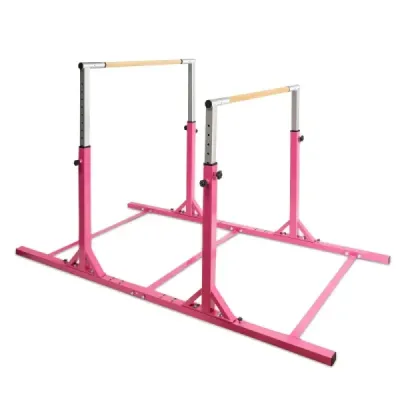 Gymnastické tyče hrazdy gymnastické tyče s nastavitelnou šířkou 250 x 132 x 140 cm růžová