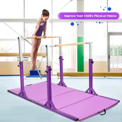 Gymnastická tyč s nastavitelnou šířkou 250 x 132 x 140 cm Fialová