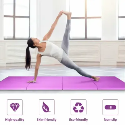 240 x 116 x 5 cm skládací gymnastická podložka sportovní podložka fitness podložka gymnastická podložka fialová