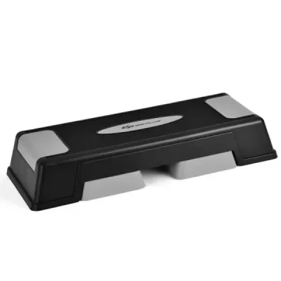 Výškově nastavitelný aerobikový stepper se 3 stupni 12 / 17 / 22 cm Fitness stepper šedý