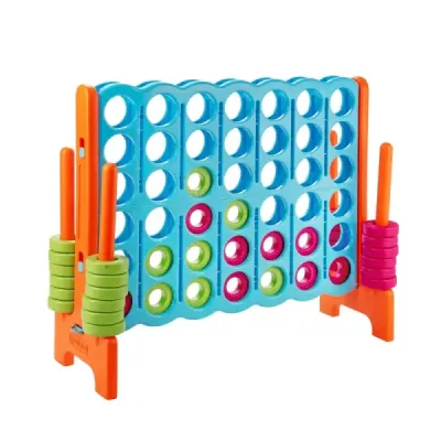 Match Four Game Čtyři v řadě se 42 Jumbo kroužky 120 x 42 x 104 cm Modrá + oranžová