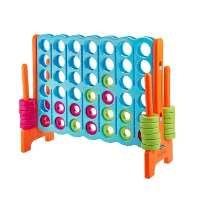 Match Four Game Čtyři v řadě se 42 Jumbo kroužky 120 x 42 x 104 cm Modrá + oranžová