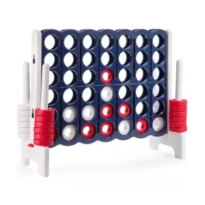 Hra Match 4 Sady hracích desek Match 4 se 42 jumbo kroužky 120 x 42 x 104 cm Bílá + tmavě modrá