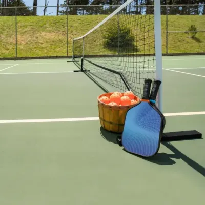 Přenosná síť na pickleball s kovovými trubkami silná polyesterová síť a taška na přenášení z oxfordské tkaniny odolná vůči povětrnostním vlivům sportovní síť dlouhá 670 cm