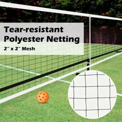 Přenosná síť na pickleball s kovovými trubkami silná polyesterová síť a taška na přenášení z oxfordské tkaniny odolná vůči povětrnostním vlivům sportovní síť dlouhá 670 cm