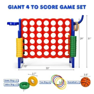 Velká sada zápalek 4 Jumbo Match 4 84 x 33 x 79 cm Červená + zelená