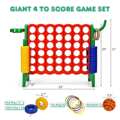 Velká sada zápalek 4 Jumbo Match 4 84 x 33 x 79 cm Červená + zelená