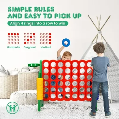 Velká sada zápalek 4 Jumbo Match 4 84 x 33 x 79 cm Červená + zelená