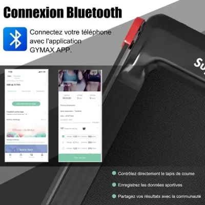 Skládací běžecký pás pro domácnost s ovládáním aplikace Bluetooth reproduktor červený
