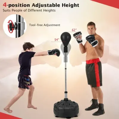 Boxovací koule se stojanem 137–156 cm Výškově nastavitelný boxerský stojan Boxovací koule s plnitelným stojanem