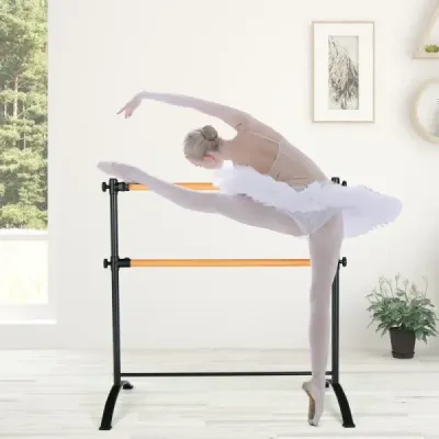 120 cm dlouhé přenosné baletní vybavení volně stojící dvojitá baletní tyč výškově nastavitelná tyč