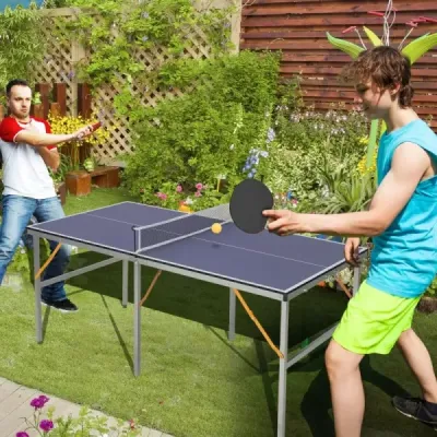 Přenosný stůl na stolní tenis se síťkou a 2 pálkami a 3 míčky Mini stůl na stolní tenis