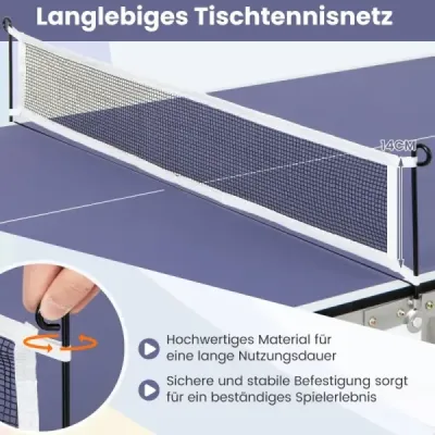 Přenosný stůl na stolní tenis se síťkou a 2 pálkami a 3 míčky Mini stůl na stolní tenis