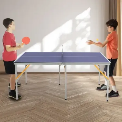 Přenosný stůl na stolní tenis se síťkou a 2 pálkami a 3 míčky Mini stůl na stolní tenis