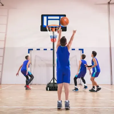 Basketbalový stojan 90/158-210 cm výškově nastavitelný basketbalový koš se stojanem odolný vůči povětrnostním vlivůmmodré