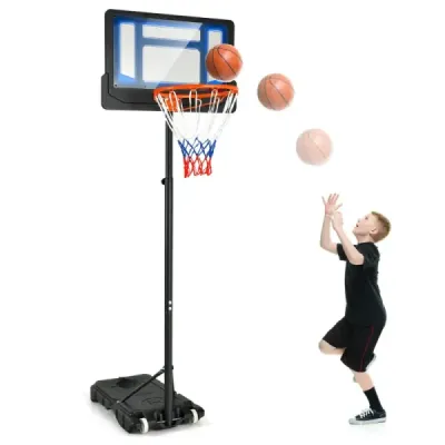 Basketbalový stojan 90/158-210 cm výškově nastavitelný basketbalový koš se stojanem odolný vůči povětrnostním vlivůmmodré