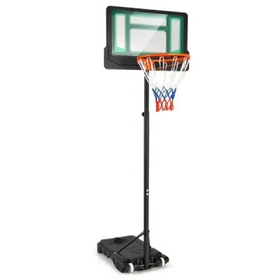 Basketbalový stojan 90/158-210 cm výškově nastavitelný basketbalový koš se stojanem odolný vůči povětrnostním vlivům vnitřní vnější zelený