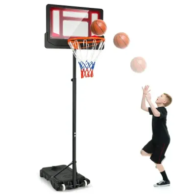 Basketbalový koš pro děti Stojan na koš odolný vůči povětrnostním vlivům s nastavitelnou výškou od 90 do 210 cm