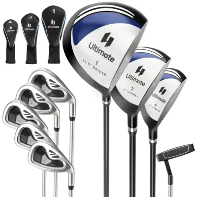 9-dílná kompletní sada golfových holí pro praváky s obaly na hole