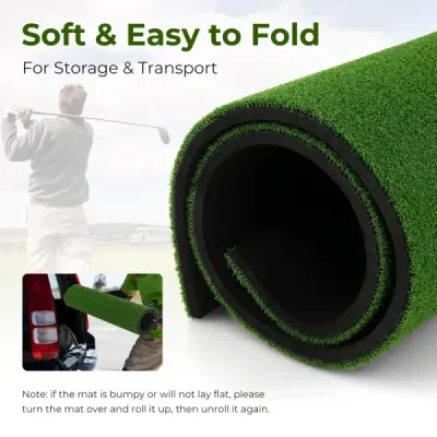 Golfová odpalová podložka 2 gumová odpaliště a 2 zarovnávací hole a 6 pozic pro odpaliště 152 x 92 cm tloušťka 32 mm