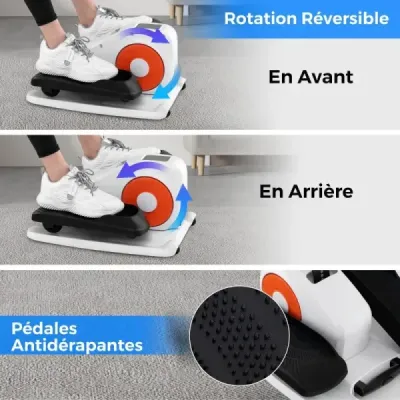 Eliptický trenažér pod stůl elektrický pedálový trenažér pro seniory tichý fitness stroj černý