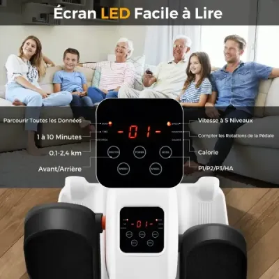 Eliptický trenažér pod stůl elektrický pedálový trenažér pro seniory tichý fitness stroj černý