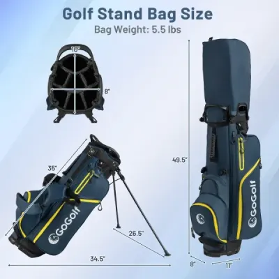 15dílná kompletní sada golfových holí golfový set s golfovým bagem a pláštěnkou žlutá