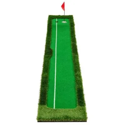 Golfová podložka 300 cm Golfová tréninková podložka se 3 golfovými míčky a 2 velikostmi jamek Golfová tréninková podložka skládací