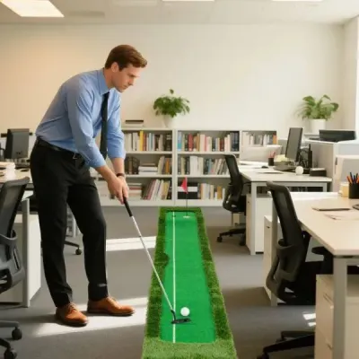 Golfová podložka 300 cm Golfová tréninková podložka se 3 golfovými míčky a 2 velikostmi jamek Golfová tréninková podložka skládací