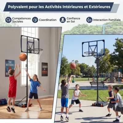 Výškově nastavitelný basketbalový stojan Venkovní basketbalový koš s kolečky a stojanem Basketbalové hřiště