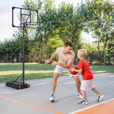 Výškově nastavitelný basketbalový stojan Venkovní basketbalový koš s kolečky a stojanem Basketbalové hřiště