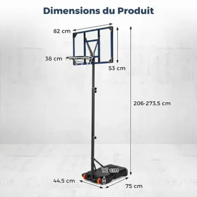 Výškově nastavitelný basketbalový stojan Venkovní basketbalový koš s kolečky a stojanem Basketbalové hřiště