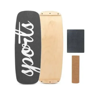 Balanční deska waveboard 17 mm s korkovým válečkem 10 cm, surfovací prkno z březového dřeva, nosnost až 100 kg